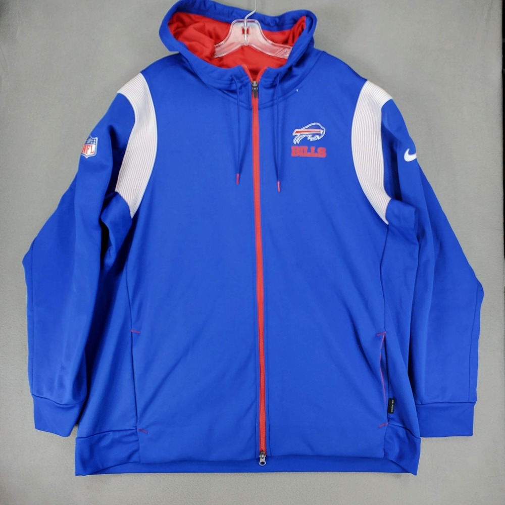 Nike Full Zip Hoodie Mens XXL Blue Buffalo Bills NFL Therma-FIT NS47-023M
